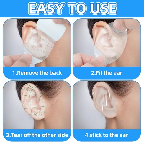 100PCS Disposable Waterproof Ear Patches Kids Ear Covers Shower Ear Protecton for Swimming with Soft Cotton Ear Covers for Shower Surfing Snorkeling and Other Water Sports in Saudi Arabia