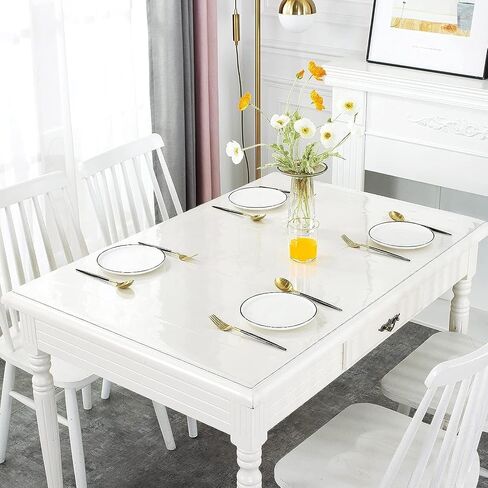 Deep Dream Plastic Table Cover 36 x 60 Inch, 1 mm Thick Clear Table Protector for Dining Room Table, Dining Table Protectors Pads in Saudi Arabia