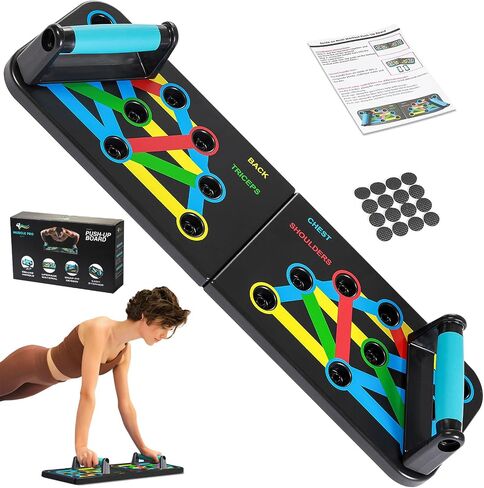 Push Up Board | Premium Push Up Board for Men and Women | Multi-function Color Coded Adjustable Handles Push-Up Stand Bars | Exercise Fitness Equipment & Strength Training in Saudi Arabia