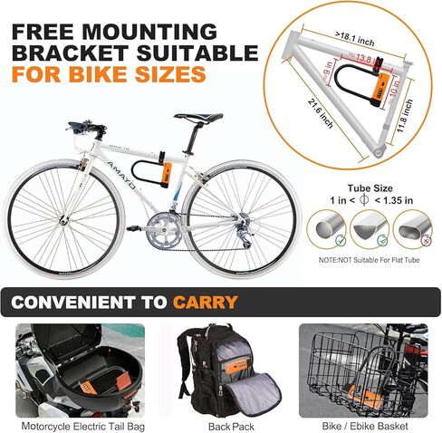 قفل على شكل حرف U للدراجة كومبو من NDakter مع كابل بطول 6 أقدام، أقفال دراجة بقطر 14 مم شديدة التحمل مضادة للسرقة، سكوتر كهربائي مكون من 4 أرقام قابل لإعادة الضبط، قفل دراجة ثلاثية العجلات للدراجة الإلكترونية والدراجات النارية والدراجة الثلاثية in Kuwait