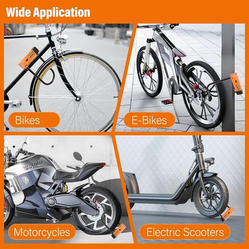 قفل على شكل حرف U للدراجة كومبو من NDakter مع كابل بطول 6 أقدام، أقفال دراجة بقطر 14 مم شديدة التحمل مضادة للسرقة، سكوتر كهربائي مكون من 4 أرقام قابل لإعادة الضبط، قفل دراجة ثلاثية العجلات للدراجة الإلكترونية والدراجات النارية والدراجة الثلاثية in Kuwait