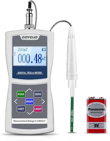 جهاز قياس غاوس رقمي محمول باليد 0-2400mT مع مسبار معدني عالي الدقة لاختبار المجال المغناطيسي للسطح تسجيل تلقائي/يدوي للبيانات يتمتع بدقة وظيفة N/S ±5% in Kuwait