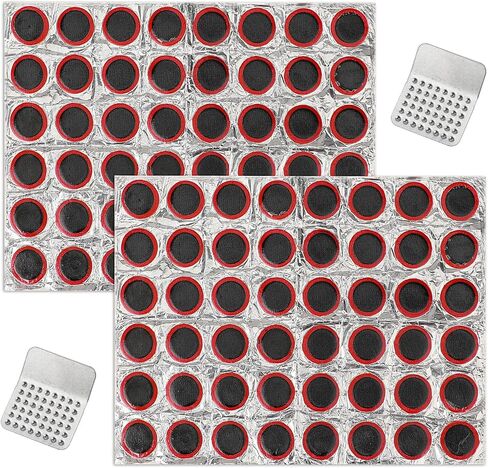 96 Pcs Bike Inner Tire Patch Repair Kit Glueless Tube Patch Kits Bycicle Inner Tube Puncture Patch Kit with 2 Metal Rasp for Motorcycle BMX Cycling MTB Road Mountain Bicycle in Saudi Arabia