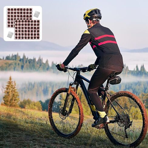 96 Pcs Bike Inner Tire Patch Repair Kit Glueless Tube Patch Kits Bycicle Inner Tube Puncture Patch Kit with 2 Metal Rasp for Motorcycle BMX Cycling MTB Road Mountain Bicycle in Saudi Arabia