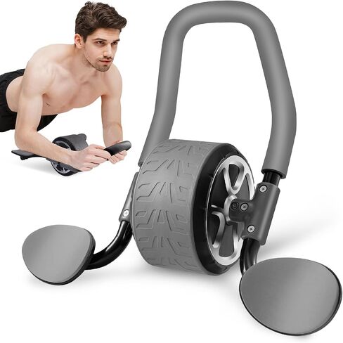 Ab Roller Wheel - Elbow Support Automatic Rebound Abdominal Wheel with Knee Mat, Ab Roller with Elbow Support for Abdominal & Core Strength Training, Plank Exercise Wheels for Abs Core Workout in Saudi Arabia