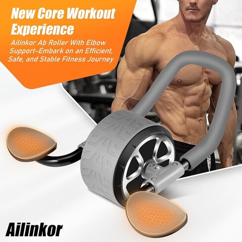 Ab Roller Wheel - Elbow Support Automatic Rebound Abdominal Wheel with Knee Mat, Ab Roller with Elbow Support for Abdominal & Core Strength Training, Plank Exercise Wheels for Abs Core Workout in Saudi Arabia