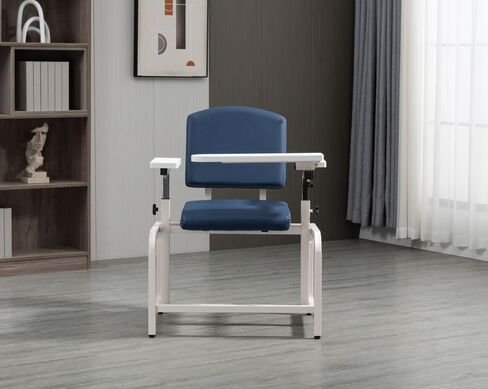 Lab Blood Drawing Chair with Padded Flip Arm and Drawer (Blue) in Saudi Arabia
