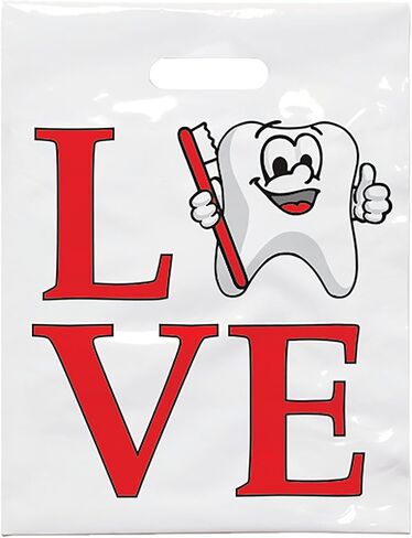 Practicon Love Tootie Dental Giveaway Bags, 7-3/4" x 9", 100 Pack in Saudi Arabia