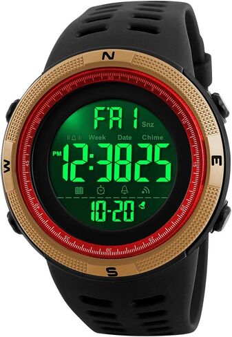 Men's Digital Sports Watch Waterproof Military Stopwatch Countdown Auto Date Alarm in Saudi Arabia