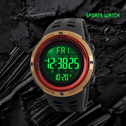 Men's Digital Sports Watch Waterproof Military Stopwatch Countdown Auto Date Alarm in Saudi Arabia