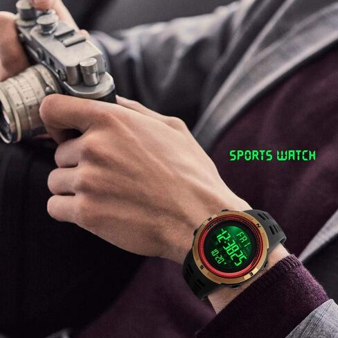 Men's Digital Sports Watch Waterproof Military Stopwatch Countdown Auto Date Alarm in Saudi Arabia