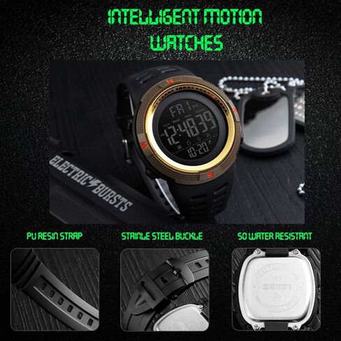 Men's Digital Sports Watch Waterproof Military Stopwatch Countdown Auto Date Alarm in Saudi Arabia
