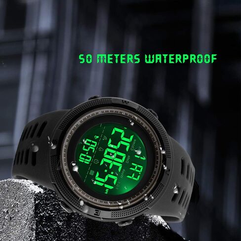 Men's Digital Sports Watch Waterproof Military Stopwatch Countdown Auto Date Alarm in Saudi Arabia