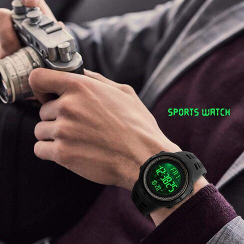 Men's Digital Sports Watch Waterproof Military Stopwatch Countdown Auto Date Alarm in Saudi Arabia