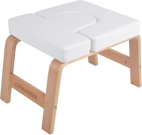 Yoga Headstand Bench- Stand Yoga Chair for Family, Gym - Wood and PU Pads - Relieve Fatigue and Build Up Body (Black) in Saudi Arabia