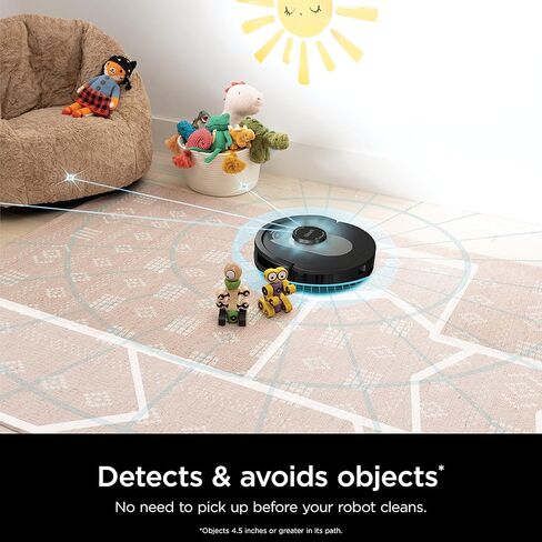 مكنسة Shark AV2501AE AI Robot مع قاعدة XL HEPA ذاتية التفريغ، بدون كيس، سعة 60 يومًا، ملاحة LIDAR، مثالية لشعر الحيوانات الأليفة، متوافقة مع Alexa، اتصال Wi-Fi، السجاد والأرضيات الصلبة، أسود in Kuwait