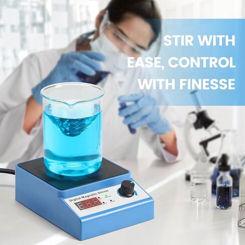 محرك مغناطيسي، خلاط مغناطيسي Zuomeng 3000 دورة في الدقيقة مع بطارية قابلة لإعادة الشحن بالطاقة الشمسية أو محول طاقة، سعة 3000 مل، يتميز بشاشة رقمية، وظيفة التوقيت، 5 سرعات قابلة للتعديل (بدون تسخين) in Kuwait