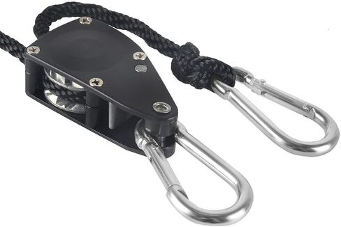 iPower GLROPEMG4X2A 2-Pair 1/4 Inch 8-Feet Long Heavy Adjustable Duty Rope Clip Hanger Reinforced Metal, Black in Saudi Arabia