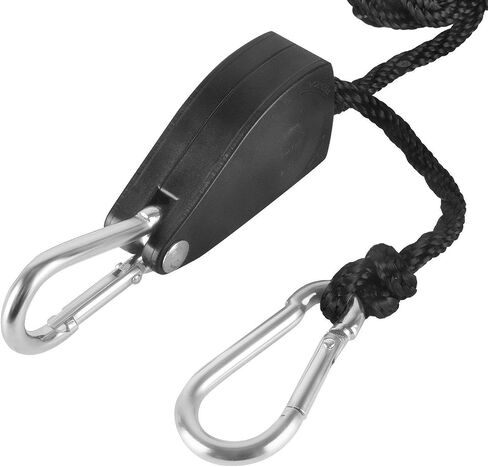 iPower GLROPEMG4X2A 2-Pair 1/4 Inch 8-Feet Long Heavy Adjustable Duty Rope Clip Hanger Reinforced Metal, Black in Saudi Arabia