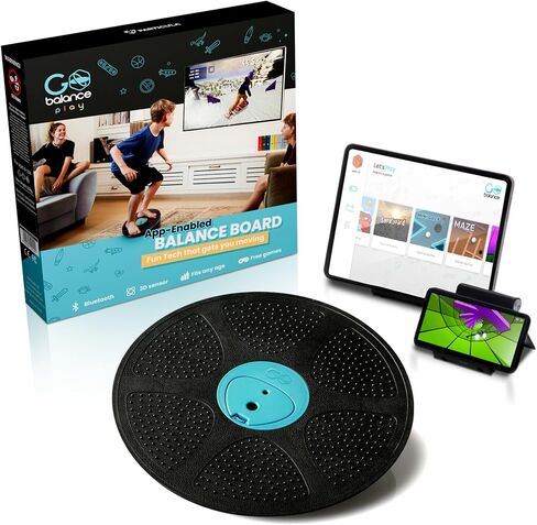 New Family Balance Board - 12 Connected Games for Fun, Coordination, and Balance. Professional 13.9" Board with Built-in Bluetooth Motion Sensor, Suitable for Kids & Adults Home Gym Workout Equipment in Saudi Arabia