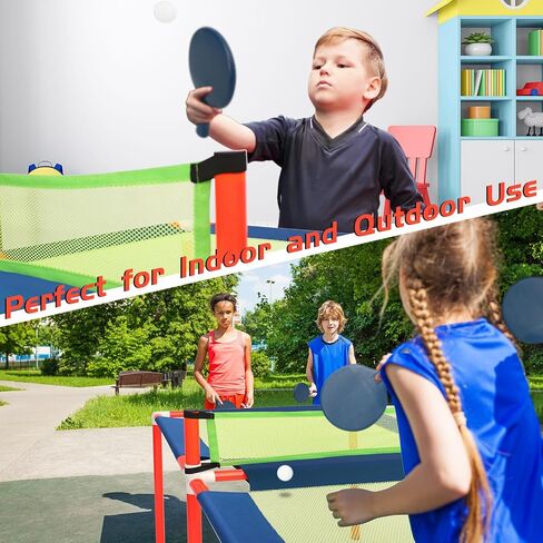 Portable Ping Pong Table Tennis: Foldable Table Tennis Game Set for Kids Indoor Outdoor in Saudi Arabia