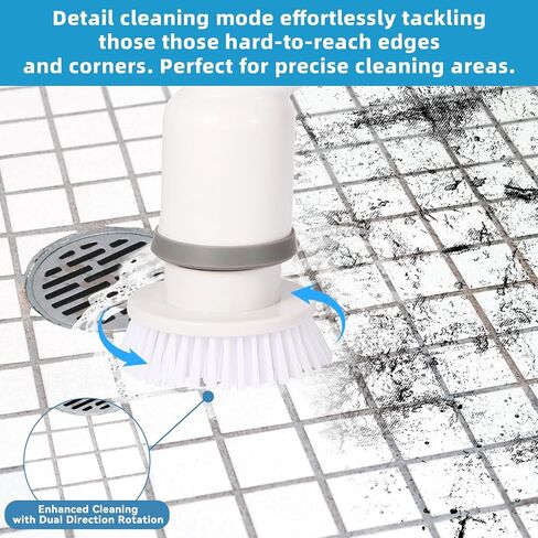 Electric Spin Scrubber, 2024 New, with Self-Clean, 3 Cleaning Modes, 8 in 1 for Bathroom Cleaning, Shower Scrubber with Long Handle, Power Scrubbers for Tiles and Tubs, Shower Cleaner Brush Electric in Saudi Arabia
