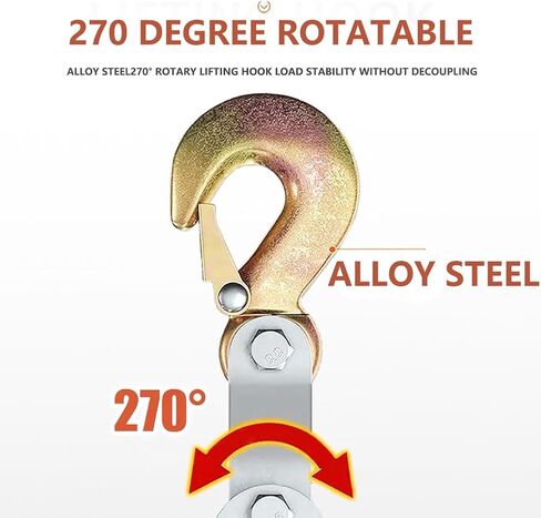 Block and Tackle System 40400LB Breaking Strength 65 Feet 3/8" Rope Hoist Pulley 8:1 Ratio Lifting Power for Lifting Heavy Objects (4 Pulley-Black) in Saudi Arabia