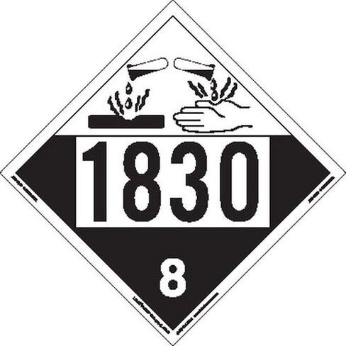Labelmaster ZT4-1830 UN 1830 Corrosive Hazmat Placard, Tagboard (Pack of 25) in Saudi Arabia