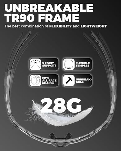 VICTGOAL Cycling Glasses Photochromic Sunglasses for Men Women TR90 Frame Glasses with UV Protection MTB Glasses for Cycling in Kuwait