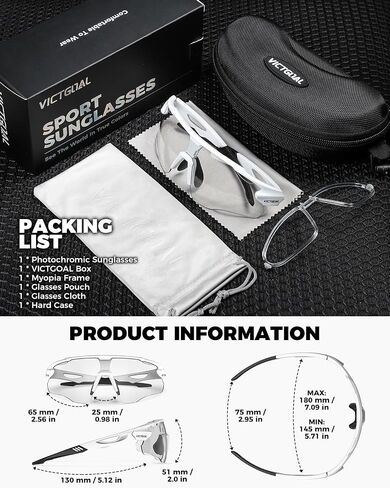 VICTGOAL Cycling Glasses Photochromic Sunglasses for Men Women TR90 Frame Glasses with UV Protection MTB Glasses for Cycling in Saudi Arabia