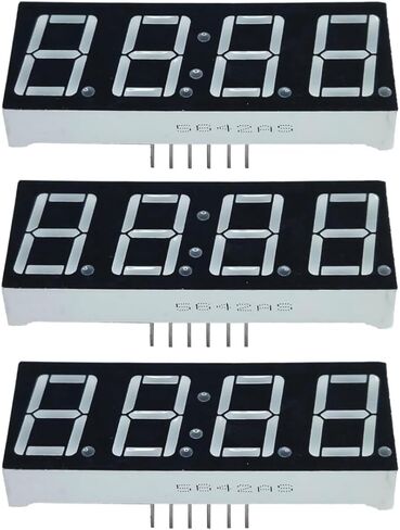 شاشة رقمية بأربعة أرقام 0.56 بوصة وسبعة قطاعات و12 دبوسًا، LED أحمر كاثود مشترك - 6 قطع in Kuwait