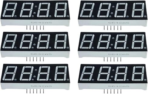 شاشة رقمية بأربعة أرقام 0.56 بوصة وسبعة قطاعات و12 دبوسًا، LED أحمر كاثود مشترك - 6 قطع in Saudi Arabia
