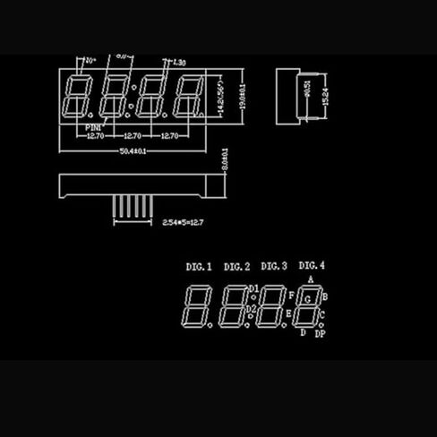 شاشة رقمية بأربعة أرقام 0.56 بوصة وسبعة قطاعات و12 دبوسًا، LED أحمر كاثود مشترك - 6 قطع in Kuwait