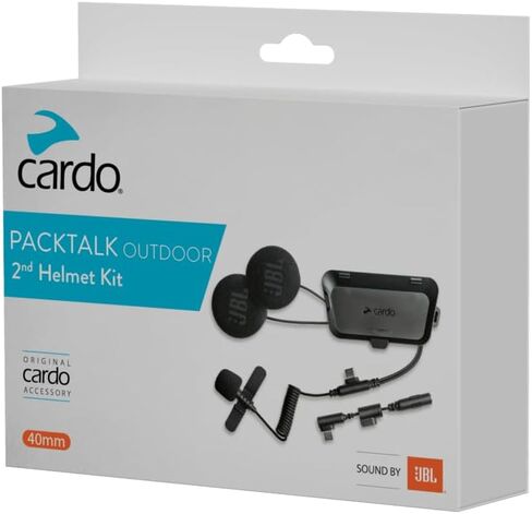 نظام اتصالات خوذة Cardo Packtalk للاستخدام الخارجي للتزلج والتزحلق على الجليد وركوب الدراجات الجبلية وركوب الدراجات وغيرها من الأنشطة الخارجية - أبيض - حزمة مزدوجة in Kuwait