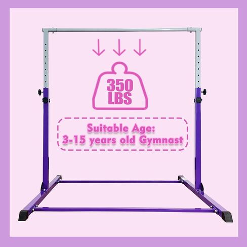 PreGymnastic Sturdy Gymnastics Bar for Training-No Wobble Gymnastic Bar for Kids Ages 3-12 Years, Weight Limit 300 lbs, Gymnastic Kip Bar, Gymnastic horizontal bars for Boys and Girls at Home or Gym in Saudi Arabia