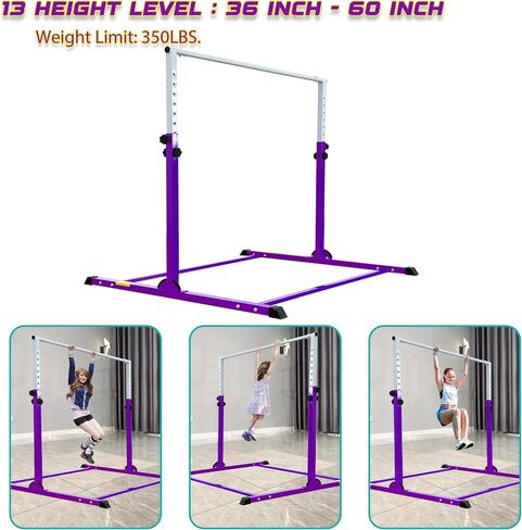 PreGymnastic Sturdy Gymnastics Bar for Training-No Wobble Gymnastic Bar for Kids Ages 3-12 Years, Weight Limit 300 lbs, Gymnastic Kip Bar, Gymnastic horizontal bars for Boys and Girls at Home or Gym in Saudi Arabia