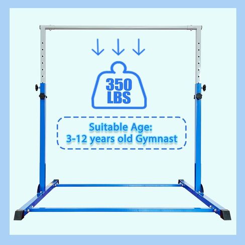 PreGymnastic Sturdy Gymnastics Bar for Training-No Wobble Gymnastic Bar for Kids Ages 3-12 Years, Weight Limit 300 lbs, Gymnastic Kip Bar, Gymnastic horizontal bars for Boys and Girls at Home or Gym in Saudi Arabia