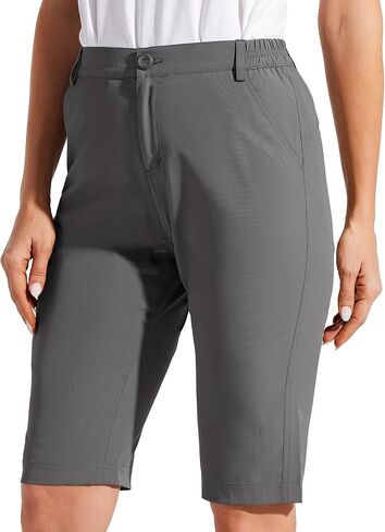 شورت Willit للسيدات مقاس 13 بوصة للتنزه سيرًا على الأقدام، شورت طويل للجولف، سريع الجفاف، خفيف الوزن، خارجي، نشط، طول الركبة in Kuwait