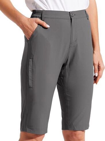 شورت Willit للسيدات مقاس 13 بوصة للتنزه سيرًا على الأقدام، شورت طويل للجولف، سريع الجفاف، خفيف الوزن، خارجي، نشط، طول الركبة in Kuwait