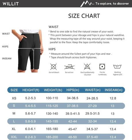 شورت Willit للسيدات مقاس 13 بوصة للتنزه سيرًا على الأقدام، شورت طويل للجولف، سريع الجفاف، خفيف الوزن، خارجي، نشط، طول الركبة in Kuwait