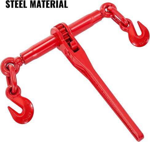 VEVOR 9215LBS 3/8" - 1/2" مجلدات السقاطة 9,215 رطل حمل عمل آمن، خطافات G70 وطول قابل للتعديل، لسلاسل الصف 70-80، ربط لأسفل، سحب، سحب، 4 عبوات، أحمر in Saudi Arabia