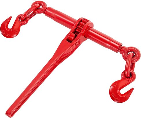 VEVOR 9215LBS 3/8" - 1/2" مجلدات السقاطة 9,215 رطل حمل عمل آمن، خطافات G70 وطول قابل للتعديل، لسلاسل الصف 70-80، ربط لأسفل، سحب، سحب، 4 عبوات، أحمر in Saudi Arabia