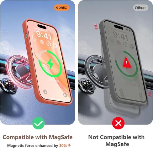 حافظة سيليكون مغناطيسية لهاتف iPhone 12 وiPhone 12 Pro، [متوافقة مع Magsafe] [واقي شاشة + واقي عدسة الكاميرا]، غطاء هاتف واقٍ مقاوم للصدمات ببطانة من الألياف الدقيقة مقاس 6.1 بوصة، حجري in Kuwait
