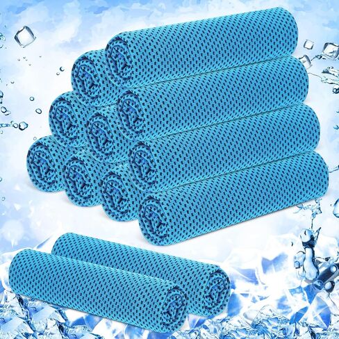 Hosuly 12 Pieces Cooling Towels for Hot Weather Soft Breathable Cold Towel Yoga Towels for Sweat, Sports, Workout, Fitness, Gym, Running, Travel Camping, 12 x 40 Inch (Assorted Colors) in Saudi Arabia