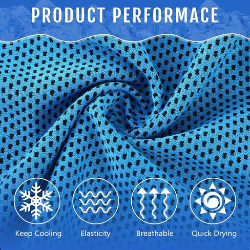 Hosuly 12 Pieces Cooling Towels for Hot Weather Soft Breathable Cold Towel Yoga Towels for Sweat, Sports, Workout, Fitness, Gym, Running, Travel Camping, 12 x 40 Inch (Assorted Colors) in Saudi Arabia