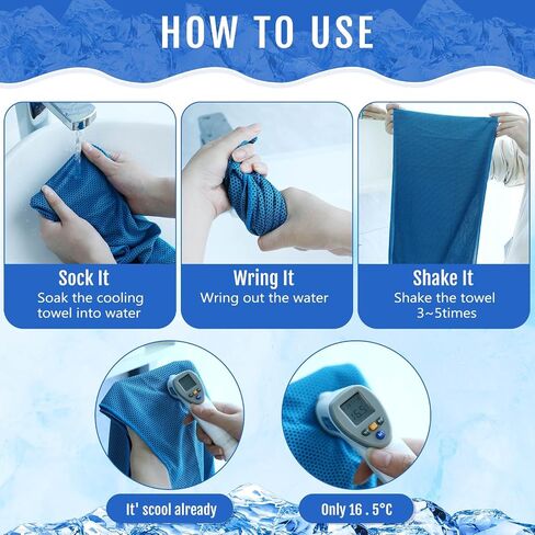 Hosuly 12 Pieces Cooling Towels for Hot Weather Soft Breathable Cold Towel Yoga Towels for Sweat, Sports, Workout, Fitness, Gym, Running, Travel Camping, 12 x 40 Inch (Assorted Colors) in Saudi Arabia