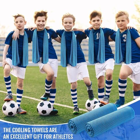 Hosuly 12 Pieces Cooling Towels for Hot Weather Soft Breathable Cold Towel Yoga Towels for Sweat, Sports, Workout, Fitness, Gym, Running, Travel Camping, 12 x 40 Inch (Assorted Colors) in Saudi Arabia