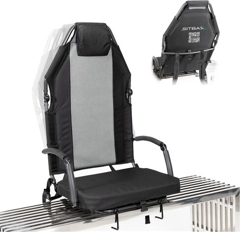 Padded Bleacher Seat – The Ultimate Reclining Stadium Chair with Full Back & Neck Support and 360° Swivel – Lightweight, Foldable, and Portable with Backpack Straps - Patent Pending in Saudi Arabia