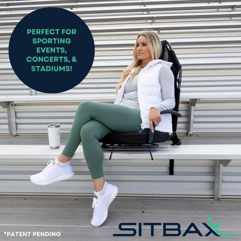 Padded Bleacher Seat – The Ultimate Reclining Stadium Chair with Full Back & Neck Support and 360° Swivel – Lightweight, Foldable, and Portable with Backpack Straps - Patent Pending in Saudi Arabia