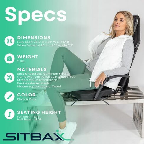 Padded Bleacher Seat – The Ultimate Reclining Stadium Chair with Full Back & Neck Support and 360° Swivel – Lightweight, Foldable, and Portable with Backpack Straps - Patent Pending in Saudi Arabia